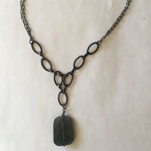 Dark metallic adjustable necklace